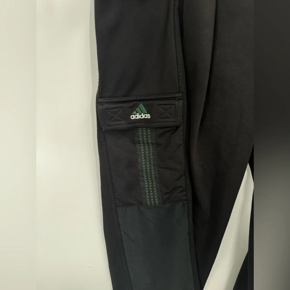 Adidas Track Pants Mens M Black Dark Green Baggy Cargo Pocket 90s Y2K